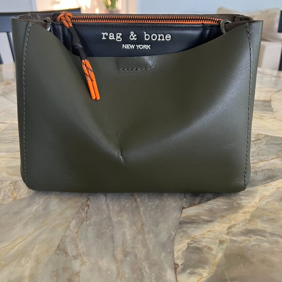 Rag & Bone Passenger Leather Crossbody Bag Green - Picture 2 of 8